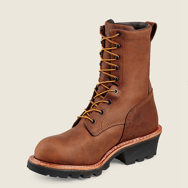 Red Wing Safety Boots Brown - Mens Loggermax - 9-inch Waterproof Toe - 6980-VPIYQ